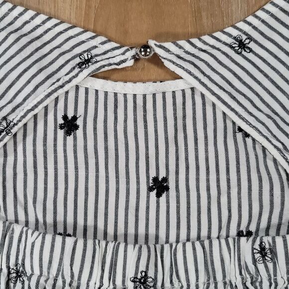 🔹️🔺️Anthropologie Everly Blue Embroidered Floral Cold Shoulder Top Large - Picture 6 of 16